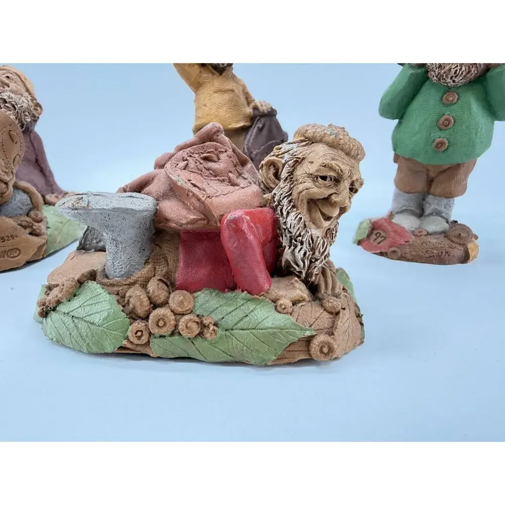 Vintage Tom Clark Cairn Studio Resin Gnome Figurines Set of 4